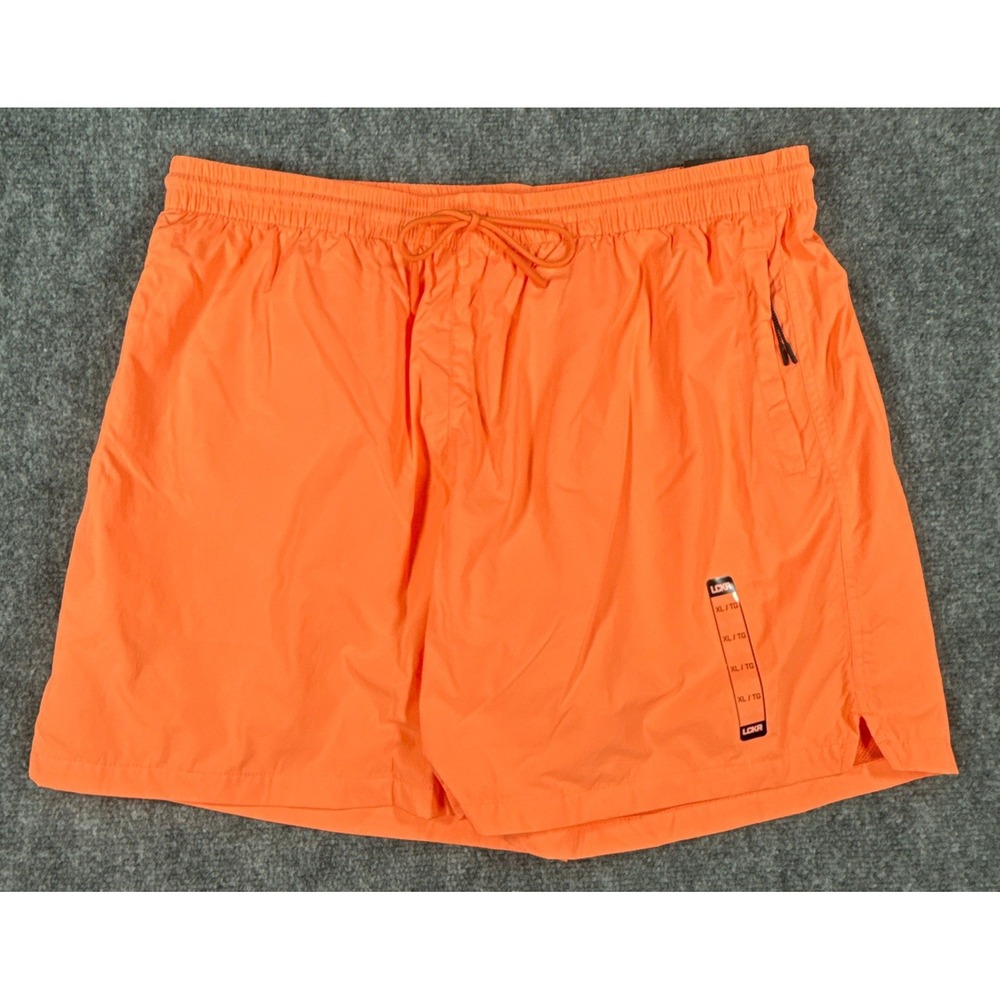 LCKR All Around 6" Shorts Mens XL Neon Orange Mesh Lined Zipper Pockets NWT